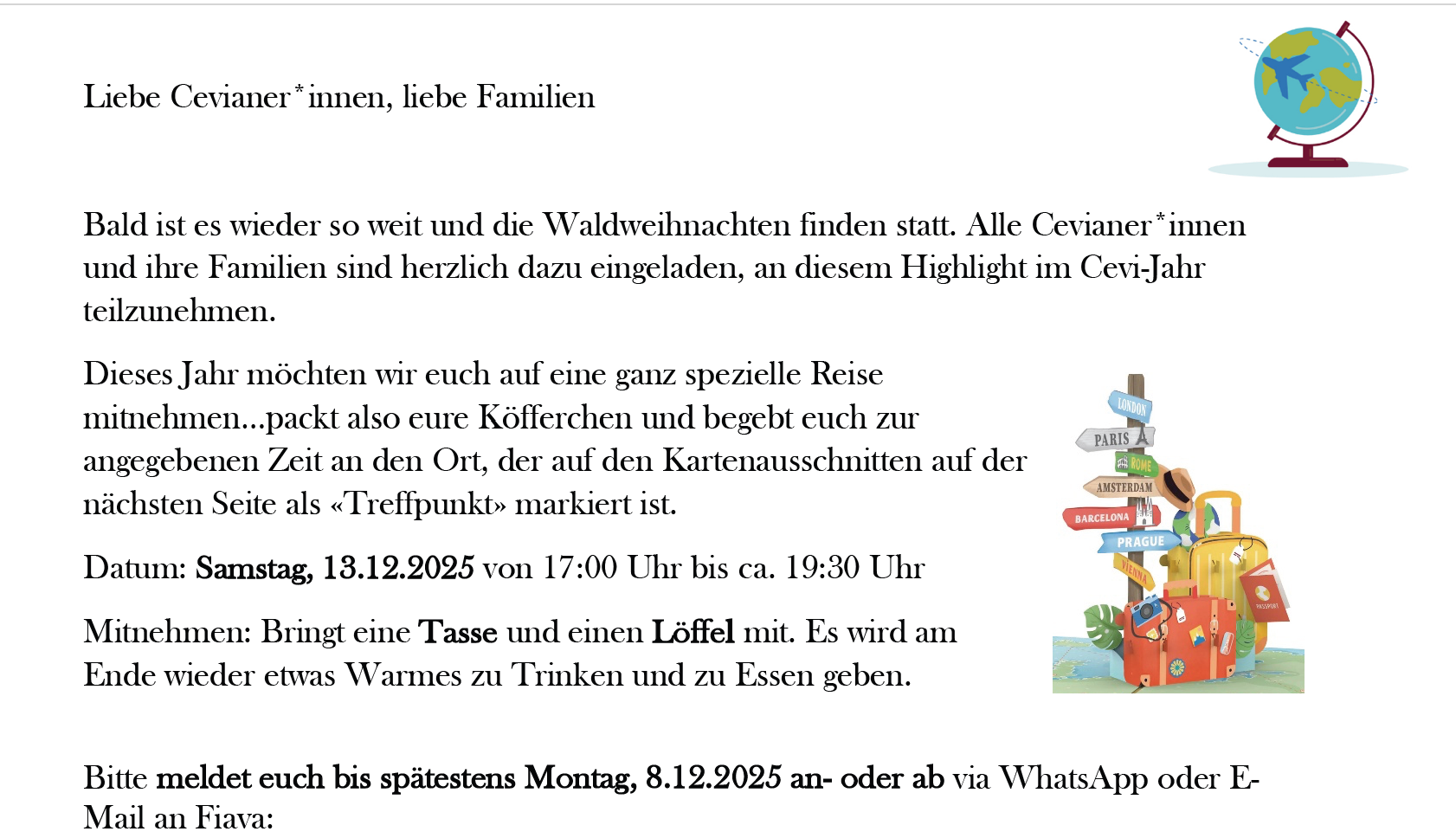 Einladung Waldweihnacht