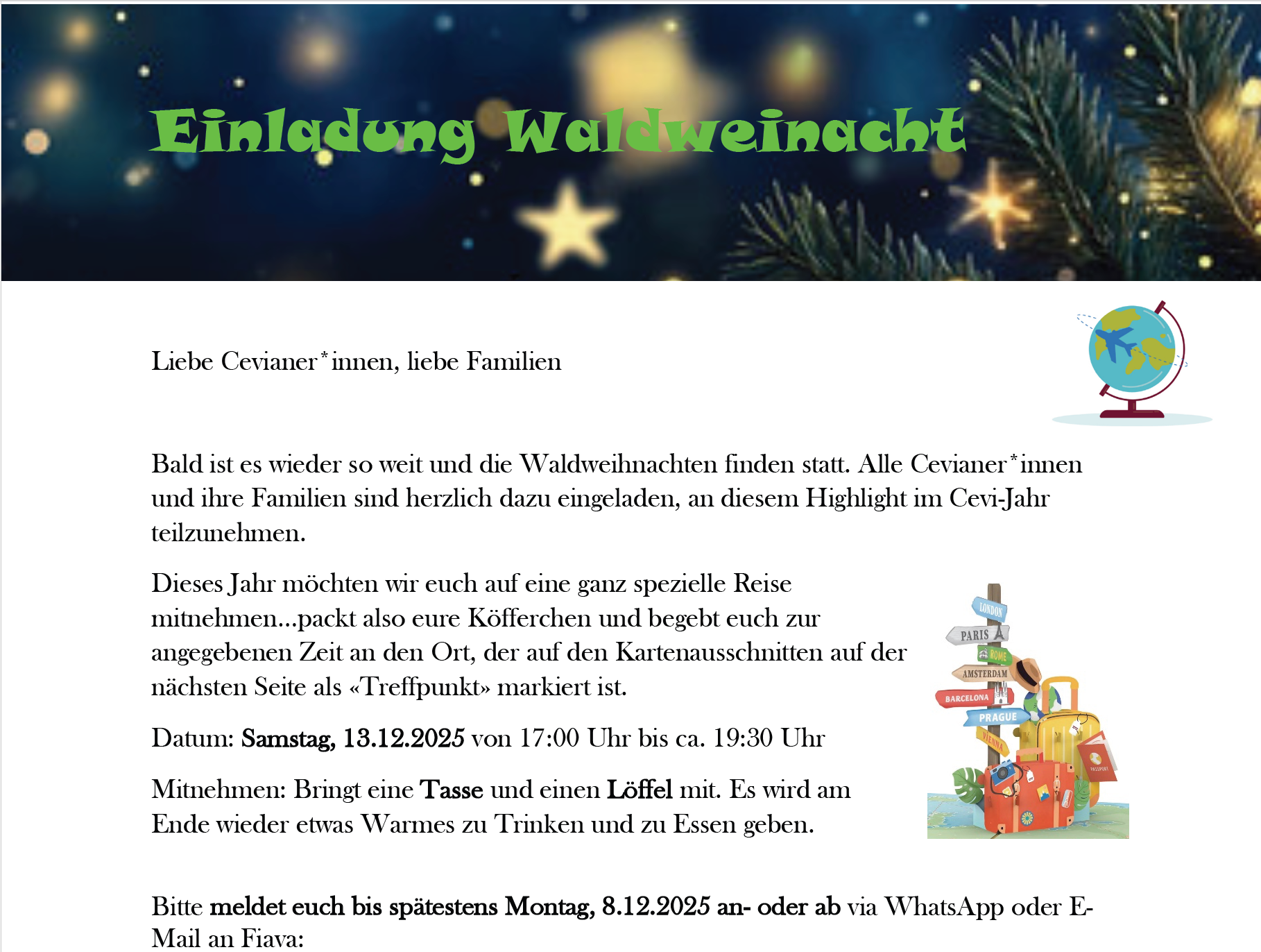 Waldweihnacht Einladung